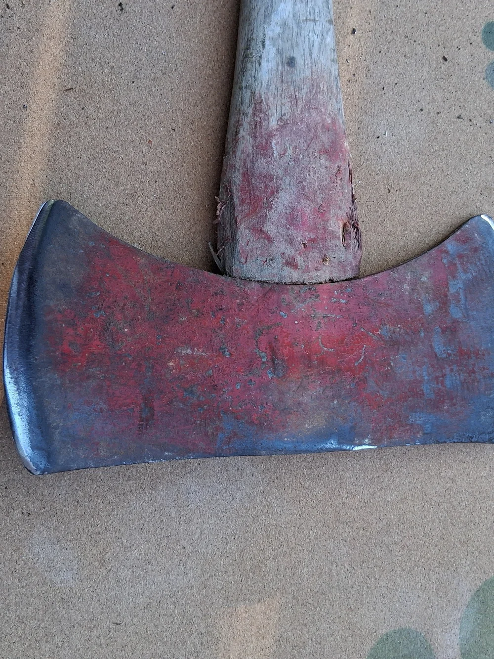 Double Bit Axe Head Only No Name of Maker. Handle is Cut-off.